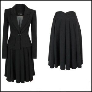 Unique vintage NEXT peplum b&w suit jacket and skirt